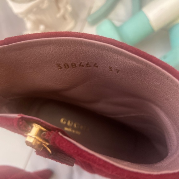 Velvet red Gucci booties - Picture 4 of 4